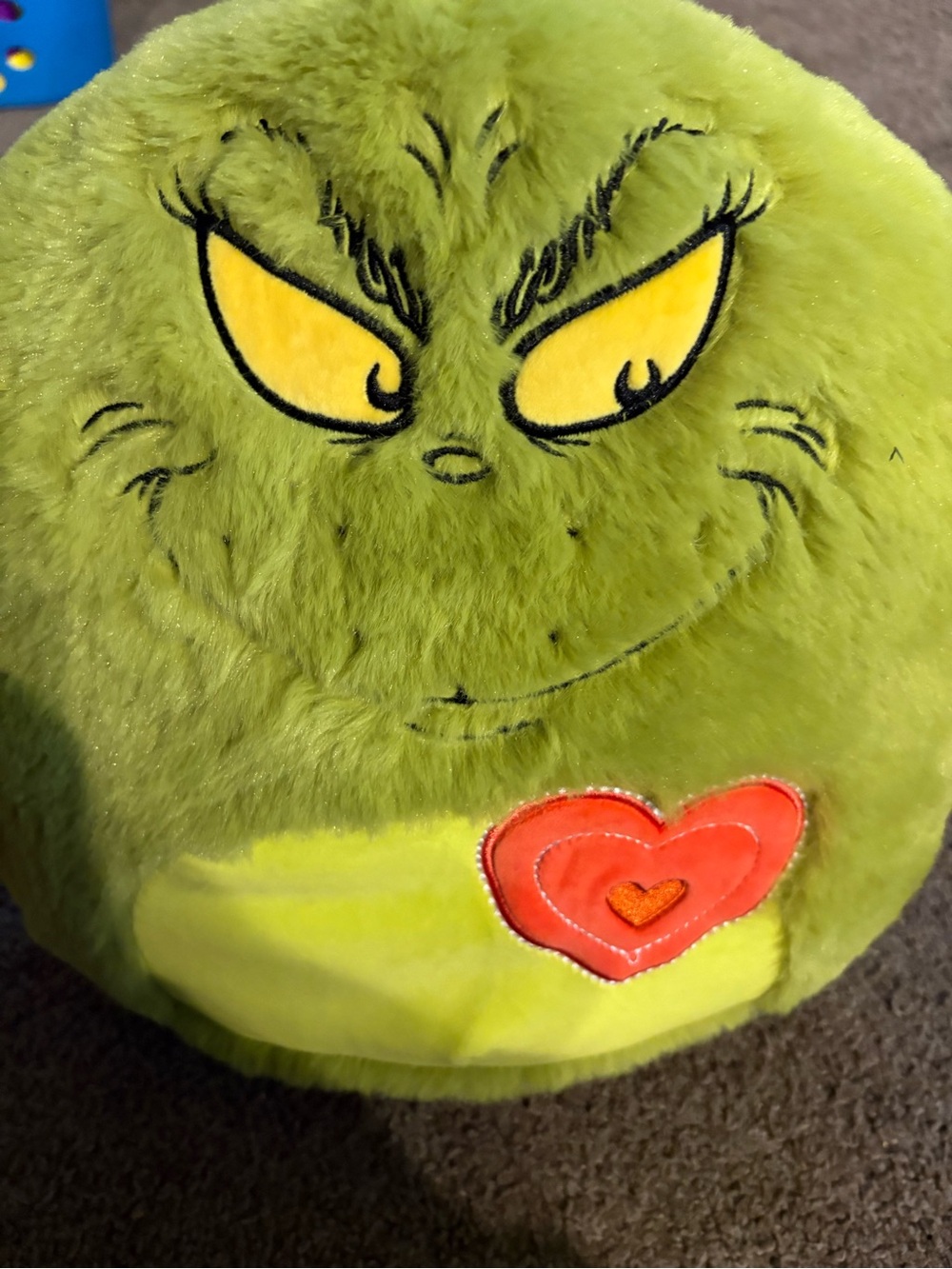 Squishmallows Green Plush with Yellow Eyes and Red Heart Patch
